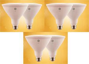 (6 bulbs) GE 48481 warm white LED PAR38 Outdoor / Indoor Spot Light, 15 watt, 1300 lumen, HD Light, medium base, 3000K Warm White