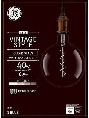 GE Vintage LED 40-Watt EQ G63 Warm White Dimmable Globe Light Bulb 93099993