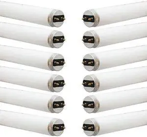 (12 lamps) GE 68850 Fluorescent Linear Lamp F32T8/SPX30/ECO2 32W T8 48 inch fluorescent tube, 3000K Color Temp