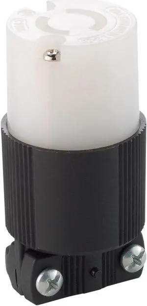 EATON Wiring CWL220C-C1 Safety Grip Connector, 20 Amp 250V, NEMA L2-20, Black & White