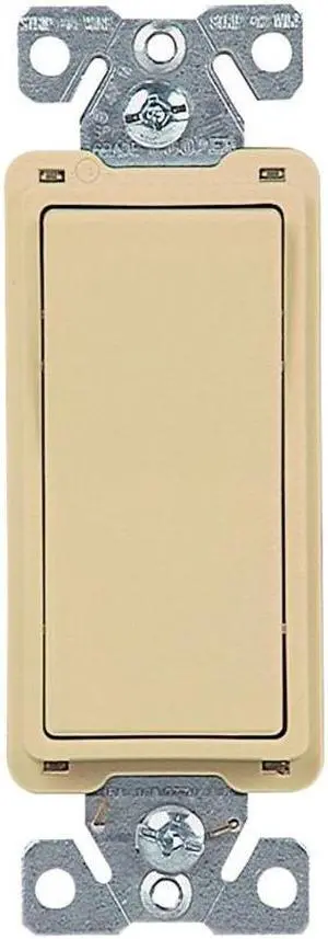 EATON 7504V-BOX 7500 Decorative Standard Rocker Switch, 120/277 Vac, 15 A, 4 Position, 4-way, Ivory