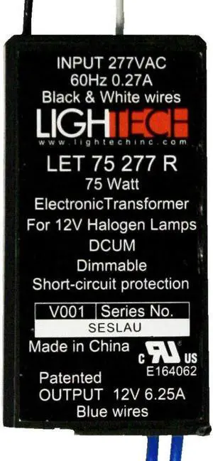 GE Lightech LET-75W-12V-RSL Electronic Transformer - AC Dimming