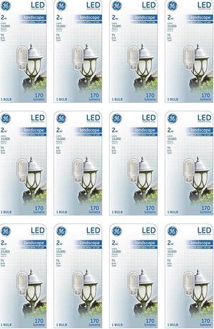 (case of 12 bulbs) GE 2W LED T5 20 Watt Equivalent 170 Lumens Warm White Wedge LED 3000K Landscape Light