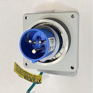 Eaton Arrow Hart AH316B6W Pin and Sleeve Inlet, 16 Amp, 220-240V, 2-pole, 3-wire, BLUE, IP69K, IP67, Extra Heavy Duty