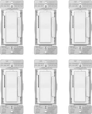 (case of 6) Eaton WFD30-W-BX-L Wi-Fi Smart Universal Dimmer Works with Alexa, White, Control your Lights From Anywhere