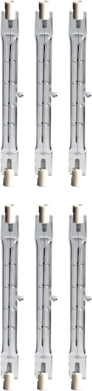 (6 lamps) GE 43703 Q300T3/CL Quartzline T2.5 Stage & Studio Halogen Double-Ended Lamp, 300 watt, 120V, Clear, Horizontal burn