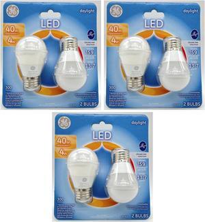 (6 bulbs) GE Lighting LED A15 Light Bulb, 40 Watt Equivalent, Daylight 5000K, Dimmable Ceiling Fan Light Bulb, 300 lumens