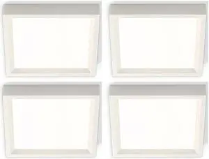 (case of 4) Philips Lightolier SlimSurface LED 4 inch square downlight luminaire, 3000K, White finish, 80CRI, 650 lumens, 9.5 watts, S4S830K7A