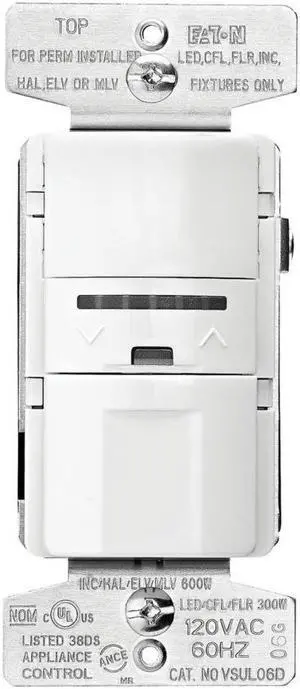 Eaton VSUL06D-C2-K-L Vacancy Sensor with Dimmer and Color Change Kit