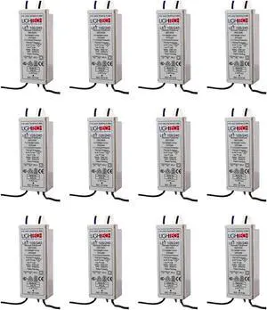 (case of 12) GE 68663 - 105 watt Output 240 volt Input Electronic Halogen Transformer Lightech (GELT105A24012EU 68663)