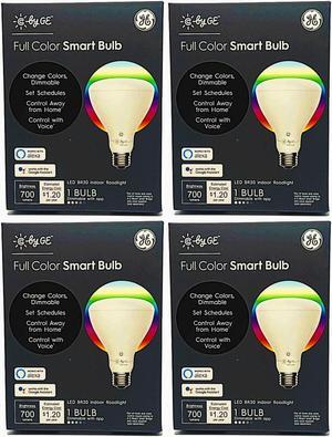 (case of 4) GE Lighting Full Color Smart Bulb, LED BR30, C by GE, Dimmable with app, Change Colors, Control with Voice, 10 watt, 700 lumen LED Floodlight