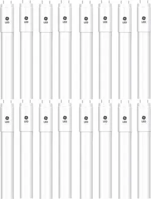 (16 tubes) GE 13142 LED tube Plug and Play Easy Replacement for 48 inch T8 Fluorescent, 15 watts, 4ft, 6500K Daylight