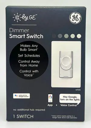 GE Smart Dimmer Light Switch, C by GE, Cync, Wi-Fi Enabled to pair with voice control , control remotely with bluetooth through C by GE app, 4-Wire, 1-Pack