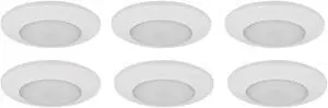 (case of 6) Hubbell Prescolite LBSLEDA10L27K9-WH 7 inch New and Existing Construction 17W Round LED Surface Mount Downlight Module, 1000 Lumens, Wet Location, 120V, 2700K, 90 CRI, White Color