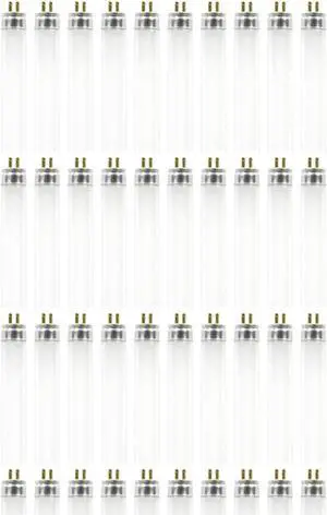 (case of 40) GE Lighting 46705 28 Watt 2900 Lumen T5 Light Bulb with Miniature Bi-Pin Base, 3500K, Ecolux Starcoat 45.8 inch Fluorescent Lamp