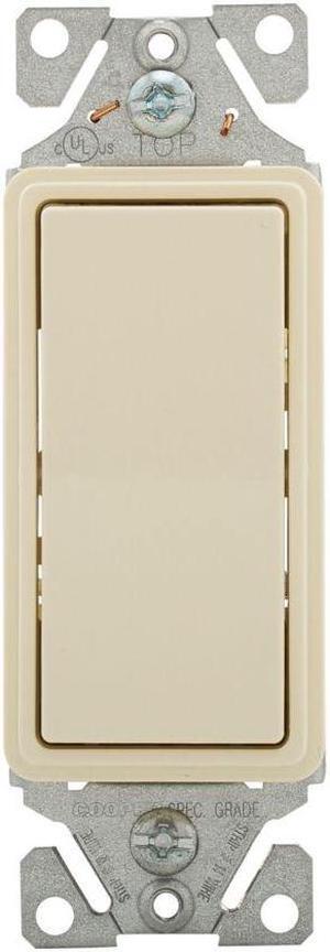 Eaton Wiring 15 Amp 3-Way Rocker Switch, Auto Ground, Almond Eaton Wiring 7503-9A