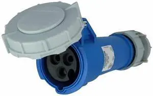 Eaton AH320C6W Pin&Sleeve Connector, 20A, 250V, 2 pole 3 wire, grounding,  Blue, Extra Heavy-Duty, IP69K.