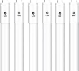 (case of 6  tubes) GE LED Tube, Plug and Play Type A, T8 fluorescent replacement, 48 inch linear Tube, 6500K Daylight, 15 watt, 1800 lumen (requires compatible and functional existing ballast)