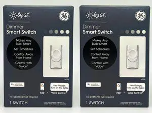 (Pack of 2) GE Smart Dimmer Light Switch, C by GE, Cync, Wi-Fi Enabled to pair with voice control , control remotely with bluetooth through C by GE app, 4-Wire