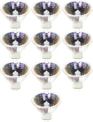 (case of 10) GE 21613 FXL Overhead Projection Specialty MR16 Reflector Bulb, QUARTZLINE Multi-Mirror Tech, GY5.3 base, 82 volt, 410 Watt, 3300K Color Temperature