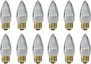 (12 bulbs) GE 65539 LED Blunt Tip candle Chandelier Light Bulb, 2.4 watt, medium base, 4000K Cool White, 100 lumens