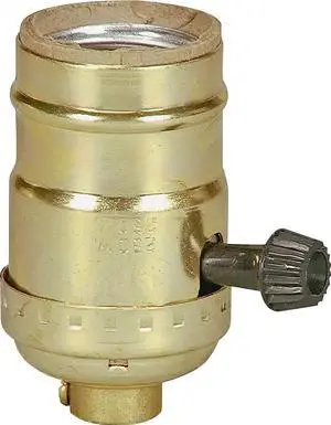 EATON Wiring 917ABD-BOX Medium Base Turn Knob metal Lamp Holder Adapter, medium screw base, 250w rated