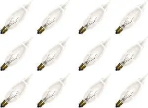 (12 bulbs) GE 40045 Incandescent 210 Lumen, 25 watt, Bent Tip Light Bulb with Candelabra Base (12 bulbs) GE 40045 Incandescent 210 Lumen, 25 watt, Bent Tip Light Bulb with Candelabra Base
