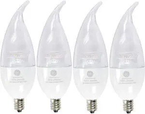 G E LIGHTING 34724 LED Bulb, Deco, Clear, Candelabra Base, 7-Watt, 2-Pk. - Quantity 4 G E LIGHTING 34724 LED Bulb, Deco, Clear, Candelabra Base, 7-Watt, 2-Pk. - Quantity 4