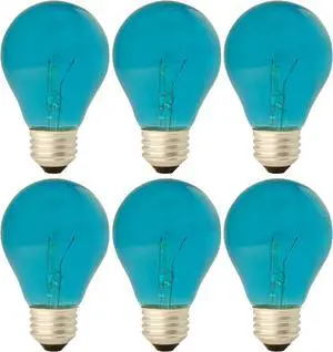 (6 bulbs) GE Party Light 22732 Chanticleer Teal elegant Incandescent A19 Light Bulb with Medium Base, 25 watt, celebrate the Carolina Chanticleers and everything cheerful (6 bulbs) GE Party Light 22732 Chanticleer Teal elegant Incandescent A19 Light Bulb with Medium Base, 25 watt, celebrate the Carolina Chanticleers and everything cheerful