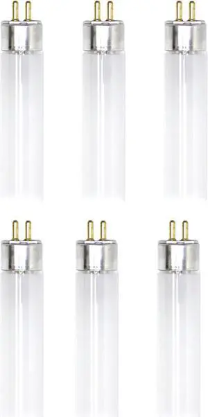 (6 tubes) GE 62021 - F54T5/47W/835/ECO Straight T5 Fluorescent Tube Light Bulb, 45.5 inch, 3500K Neutral White, 47 watts