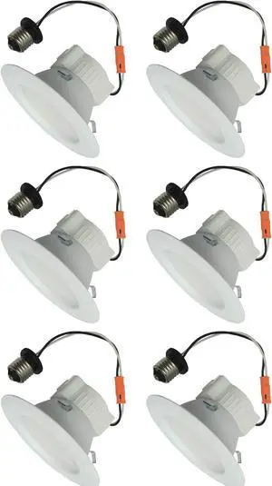 (case of 6) GE LED retrofit kit, LED10RS4/840E26P, 4 inch Recessed Light LED replacement, 4000K, 800 series, Reflector Flood, Dimmable, 4 inch trim, wet rated