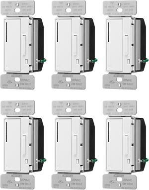 (case of 6) EATON RF9642-ZDW Z-Wave Plus Accessory Dimmer, White