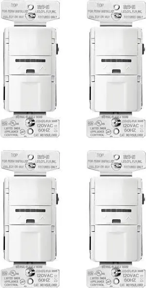 (case of 4) Eaton VSUL06D-C2-K-L Vacancy Sensor with Dimmer and Color Change Kit