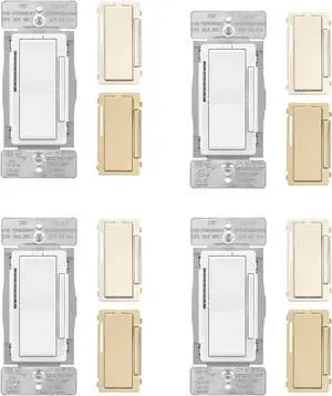 (case of 4) Eaton WFD30-C2 Wi-Fi Smart Universal Dimmer Works with Alexa, Color Change Kit (White/Light Almond/Ivory) ? A Certified for Humans Device