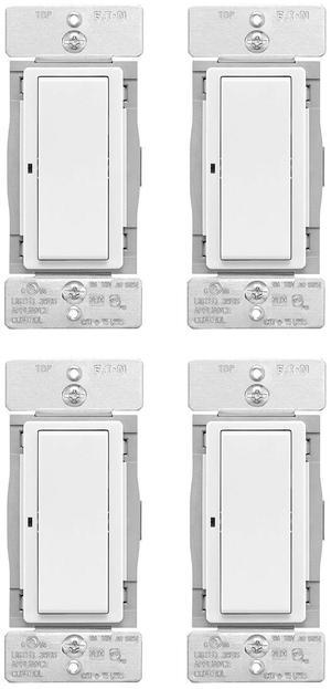 (case of 4) Eaton WFSW15-W-SP-L Wi-Fi Smart Switch Works with Alexa, White ? A Certified for Humans Device