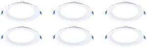 (case of 6) Philips Lightolier LED Recessed Can Retrofit Kit, 3 Inch round, Field Selectable lumens and color temperature, white trim, DL3RSLMZ10SCTUW