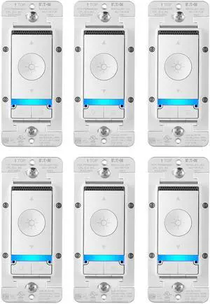 (case of 6) Eaton WFAVD30-W-BX-L Voice Dimmer with Alexa Built-in, White ? A Certified for Humans Device (Dimmer switch only, cover plate not included)