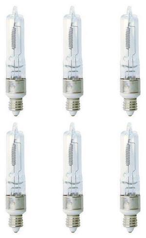 (case of 6) GE 43699 Quartzline EHT, T4, 250W Stage and Studio, 250 Watt, 120 Volt, Mini-Candelabra Base, 2950K, Q250CL/MC, 5000 lumens