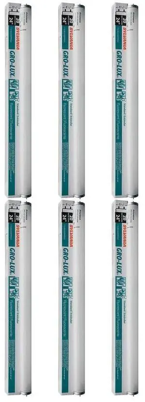 (pack of 6) Sylvania Lighting F20T12/LX/AQ/24" "Gro-lux" Aqua Fluorescent Bulb 20W
