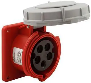 Eaton Arrow Hart AH532R6W Pin and Sleeve Recptacle, 32A 220/380V 4P5W, watertight, Red
