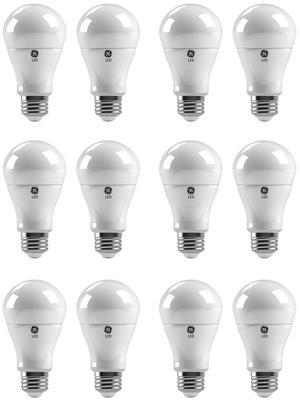 (12 bulbs) GE LED A19, 5 watts, 450 lumens, 4000K Color Temp, long-life low-energy,