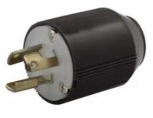 Eaton Wiring 4771N, 15 Amp Locking Plug, NEMA L7-15, Phenolic, Black, compatible with #16-#12 AWG, ideal for industrial applications