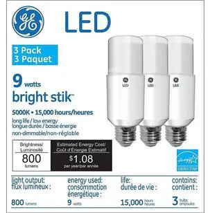 GE 75588 - LED9LS3/850 Tubular LED Light Bulb