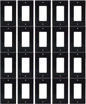 (case of 60) Eaton Wiring 1-Gang Decorator Wall Plate, Nylon, Standard, Black, 5151BK