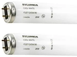 Sylvania 22528 - F25T12/CW/30 (2 Pack) 25 Watt Fluorescent Tube - 30 inch T12 Appliance Bulb - Preheat