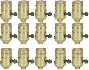 (case of 15) EATON Wiring 917ABD Medium Base Lamp Holder Adapter, Turn Knob metal Lamp stem mounting, medium screw base, 250w rated, 250V