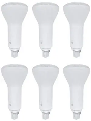 (case of 6) GE 93002 2 pin plug-in LED lamp, Frosted Glass, 2700K (warm white), G24d Base