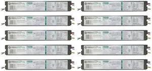 (case of 10) GE 62728 GE254PS347/480-F T5HO 347/480V Electric Start 2 Lamp T5 Ballast