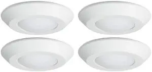 (case of 4) HALO BLD 4 in. 3000K Soft White Color Temperature Integrated LED Recessed Surface Mount Trim, 600 lumens, Title 20 Compliant, BLD406930WHR-CA