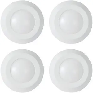 (case of 4) HALO 4 inch Backlit LED Surface Ceiling Mount Light, White Trim, 3000K Soft White, 600 lumens, 8 watts, BLD406930WHR